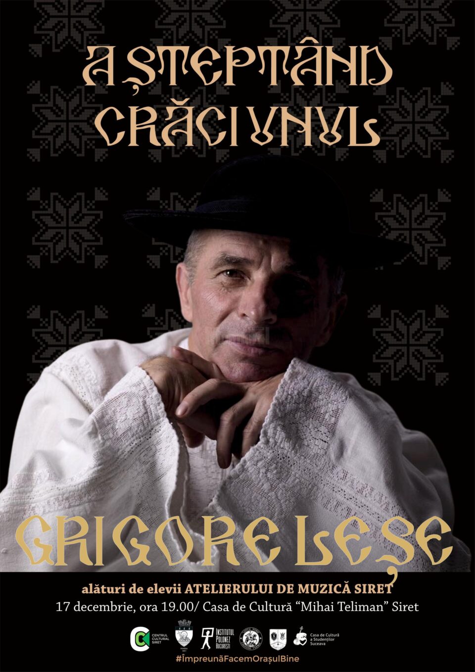 „Așteptând Crăciunul”, concert susținut de Grigore Leșe, la Centrul Cultural Siret