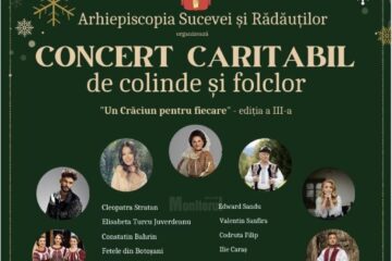 Concert caritabil de colinde și folclor, „Un Crăciun pentru fiecare”, ediția a III-a, pe scena Casei de Cultură a Sindicatelor Suceava