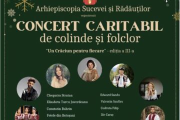 Concert caritabil de colinde și folclor, „Un Crăciun pentru fiecare”, ediția a III-a, pe scena Casei de Cultură a Sindicatelor Suceava