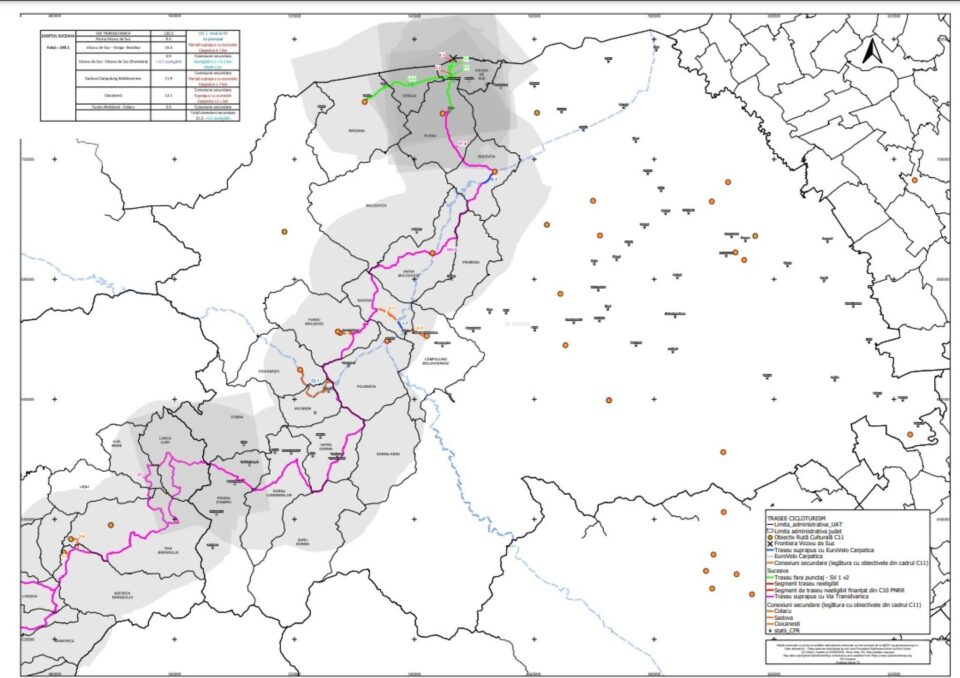 Traseele pistelor de bicicletă care se vor construi în județul Suceava