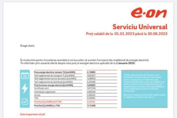 O înștiințare incompletă a E.ON a dat de înțeles sucevenilor că vor plăti 3,71 lei/kWh, adică prețul de achiziție a energiei de pe piață