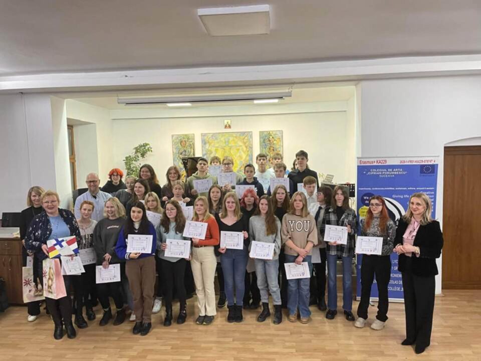 Colegiul de Artă Suceava, gazdă a școlilor finlandeze și franceze în cadrul unui proiect Erasmus+