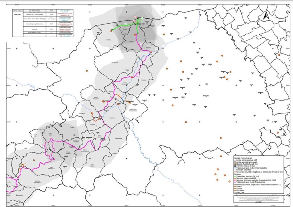 Traseele pistelor de bicicletă care se vor construi în județul Suceava
