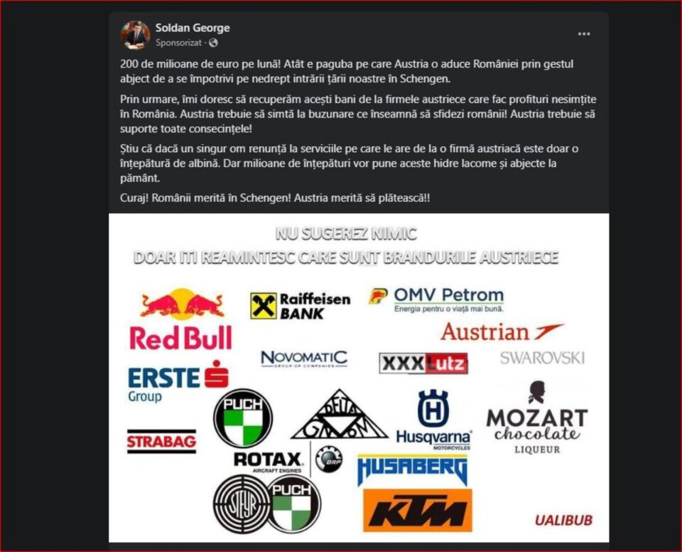 postarea de pe Facebook a parlamentarului sucevean
