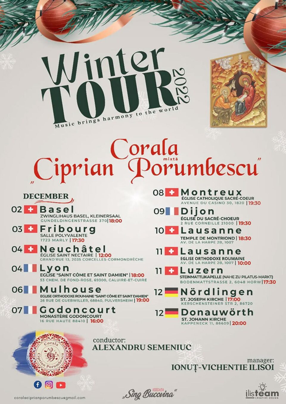 Corala „Ciprian Porumbescu” din Suceava a participat la Zilele Românești de la Mănăstirea Godoncourt