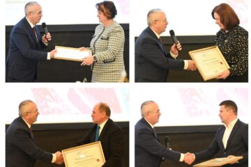 Medicul neurolog Daniela Neagu, secretarul de stat Doina Iacoban, vicepreședintele CJ Niculai Barbă și dr. Alexandru Calancea au primit diplome de la prof.univ.dr. Daniel Coriu