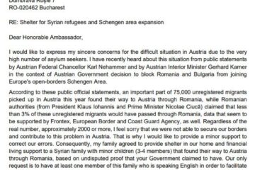 Prorectorul USV, prof. univ. dr. Mihai Dimian, i-a scris ambasadoarei Austriei că se oferă să găzduiască o familie de sirieni ajunsă în Austria prin România