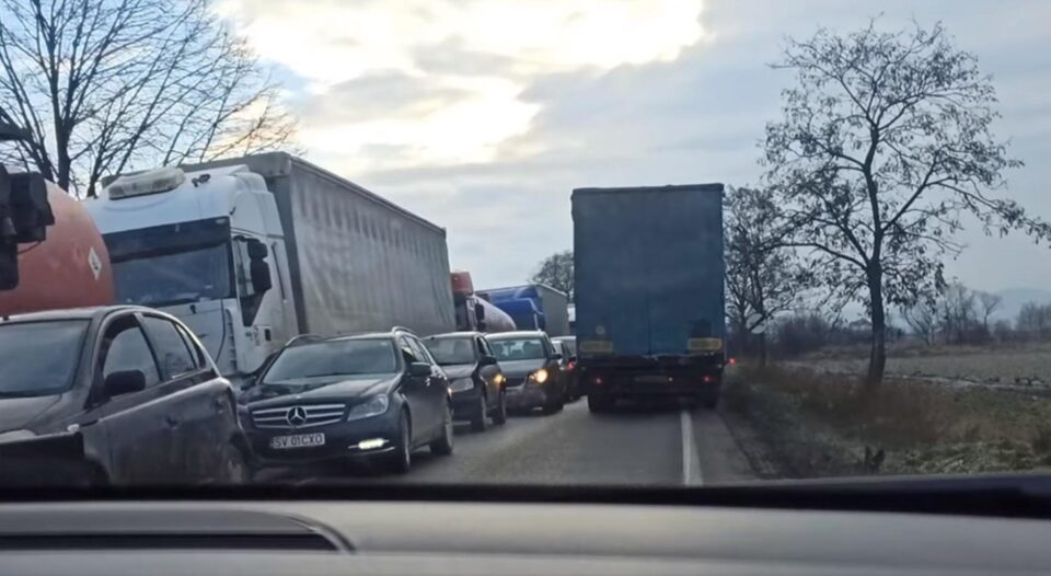 Trafic de coșmar pe E 85, luni dimineață