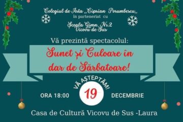 Spectacolul caritabil „Sunet și Culoare în dar de Sărbătoare!”, la Casa de Cultură Vicovu de Sus - Laura