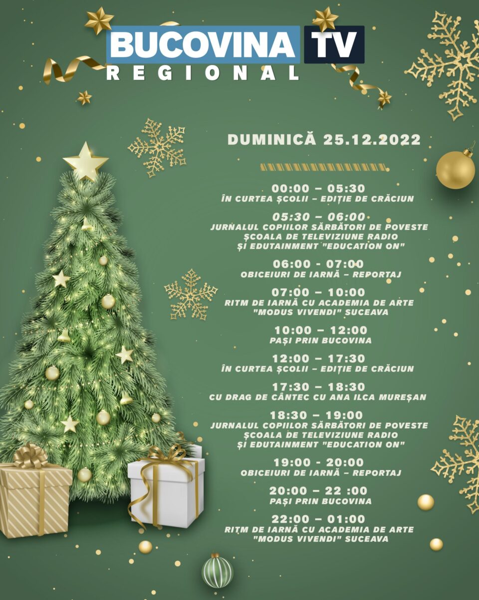 Programul de sărbători al postului Bucovina TV