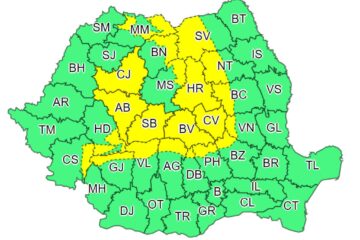 Cod galben de intensificări ale vântului și viscol până vineri la amiază