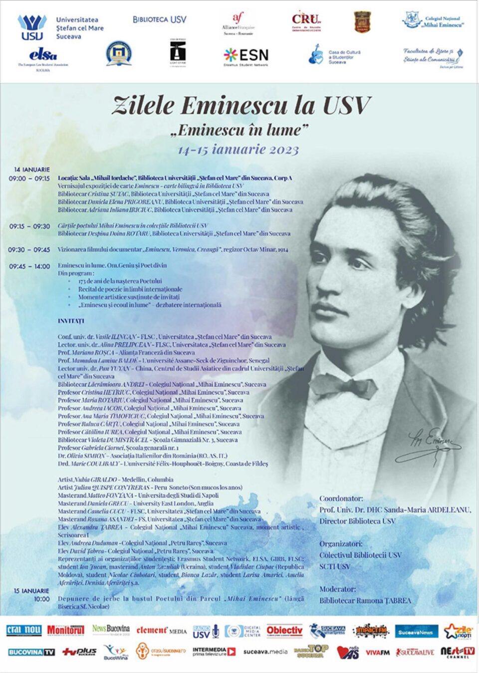 Ecourile poeziei eminesciene în lume, într-o manifestare integrată ”Zilelor Eminescu la USV” Ecourile poeziei eminesciene în lume, într-o manifestare integrată ”Zilelor Eminescu la USV”