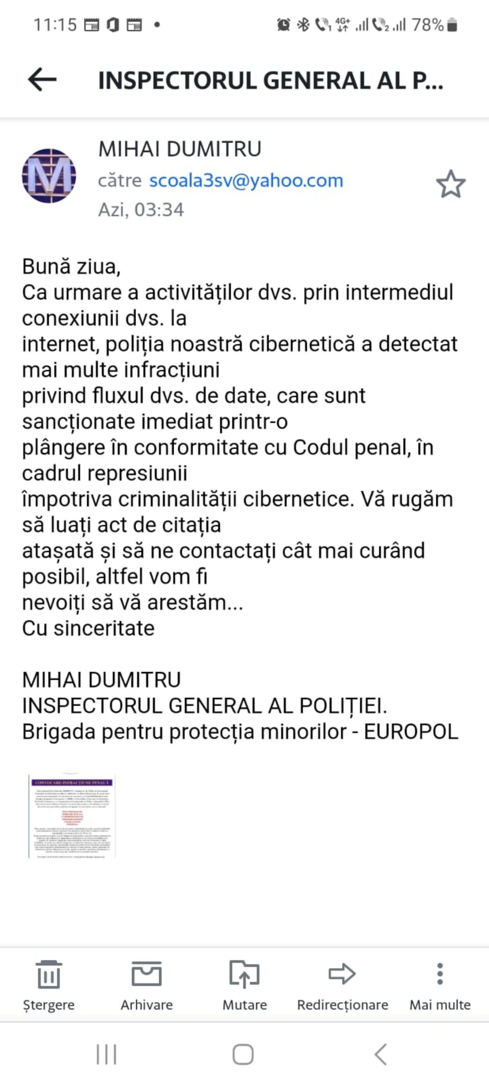 Mesaje false ale infractorilor din mediul online