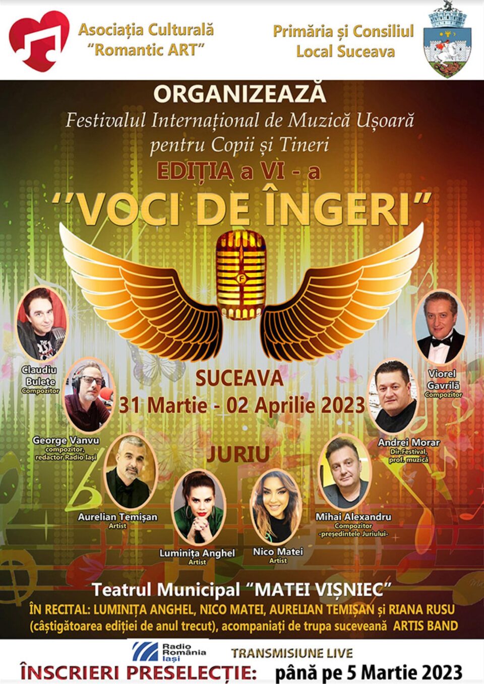 Au început înscrierile pentru Festivalul Internațional de Muzică Ușoară pentru Copii și Tineri „Voci de Îngeri”