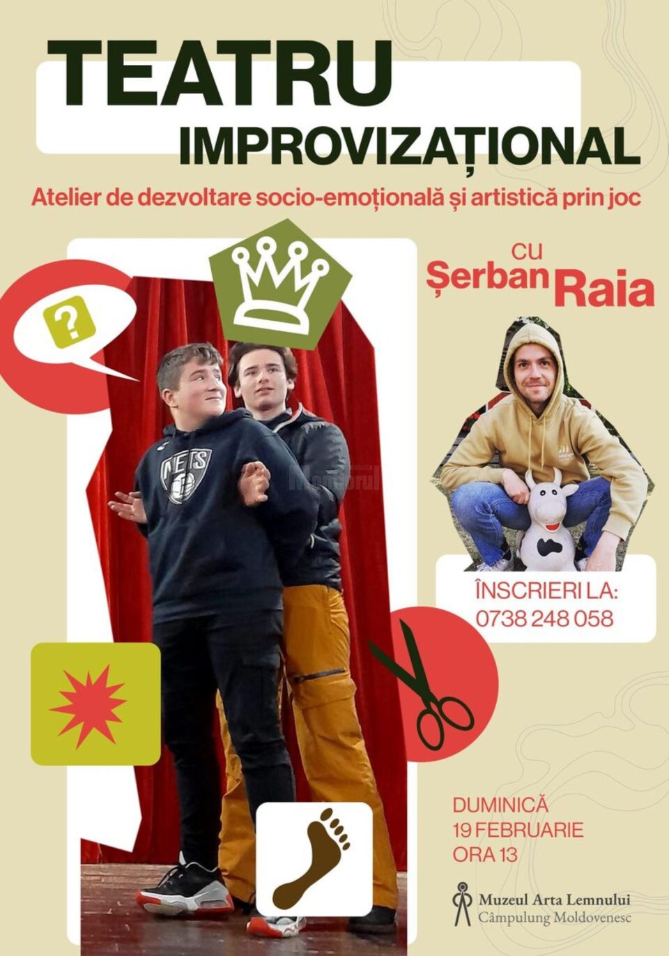 „Teatru Improvizațional”, la Muzeul Arta Lemnului Câmpulung Moldovenesc