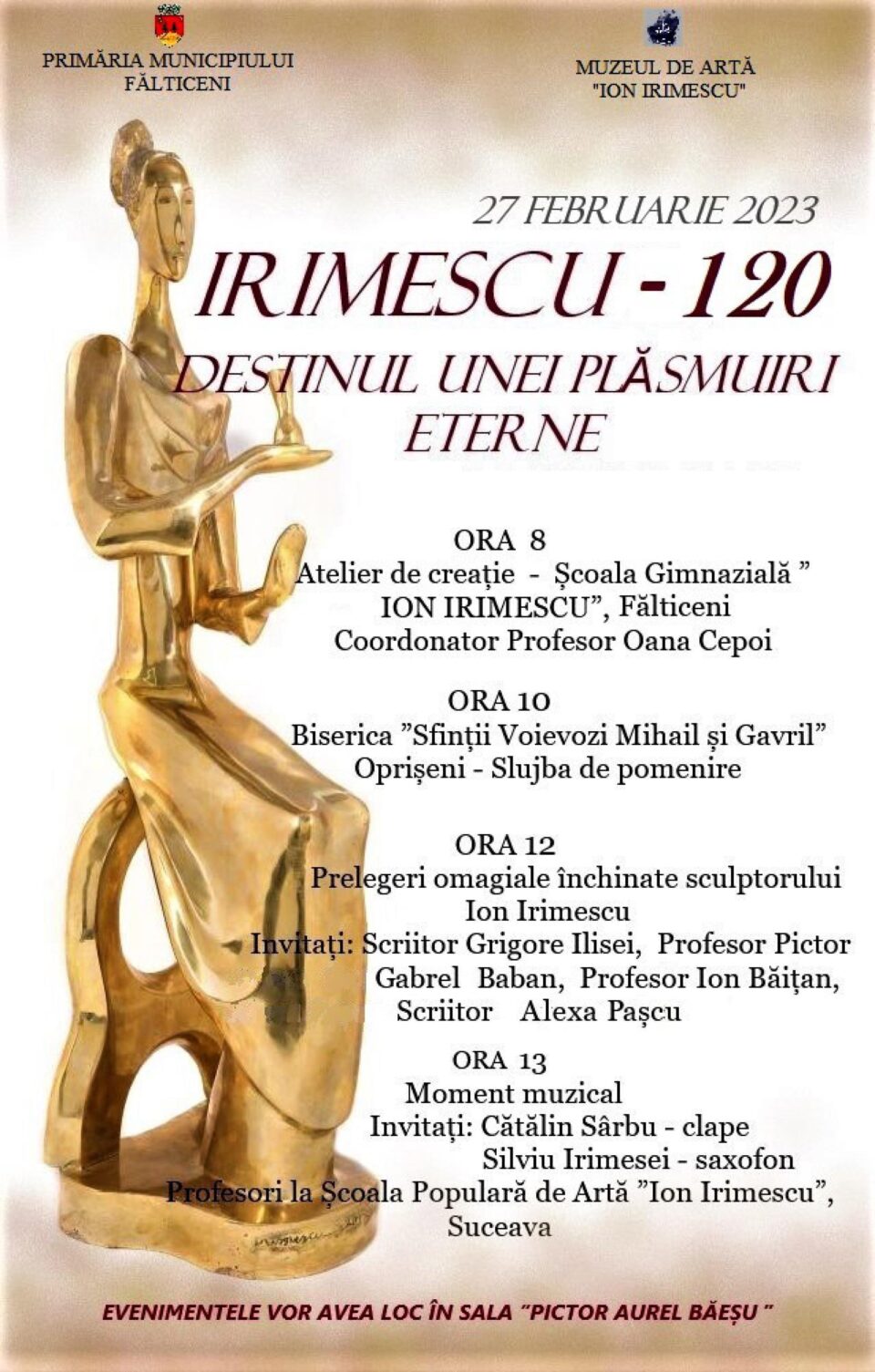 „Irimescu 120 – Destinul unei plăsmuiri eterne”