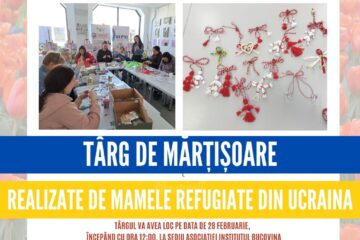 Mărțișoare realizate de mamele refugiate din Ucraina, expuse la sediul Asociației Institutul Bucovina