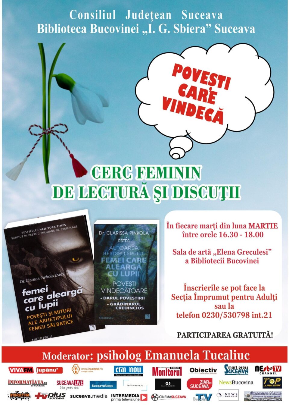 Cerc feminin de lectură, în luna martie, la Biblioteca Bucovinei „I.G. Sbiera”