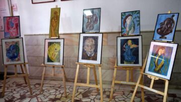 Expoziție cu o parte din creațiile plastice ale elevilor școlii având ca temă creațiile sculptorului Ion Irimescu