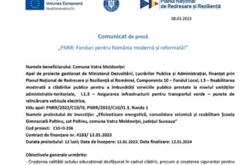 „PNRR: Fonduri pentru România modernă și reformată!”