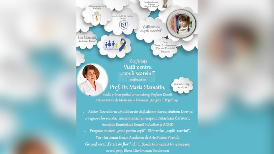 Conferința Viață pentru „copiii soarelui”, susținută de prof. dr. Maria Stamatin, la Centrul Eparhial Suceava