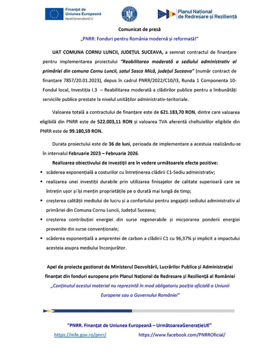 „PNRR: Fonduri pentru România modernă și reformată!”