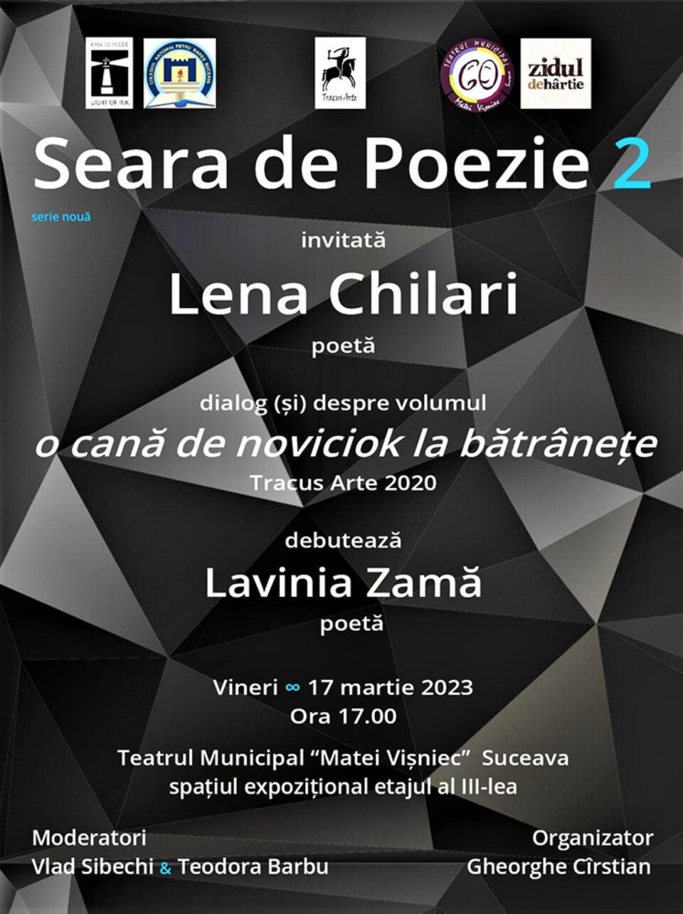 Poeta Lena Chilari, din Republica Moldova, invitată, vineri, la evenimentul cultural „Seara de poezie” Poeta Lena Chilari, din Republica Moldova, invitată, vineri, la evenimentul cultural „Seara de poezie”