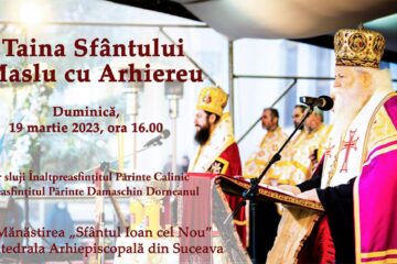 Taina Sfântului Maslu de obște, în Duminica a III-a din Post, la Mănăstirea „Sfântul Ioan cel Nou”