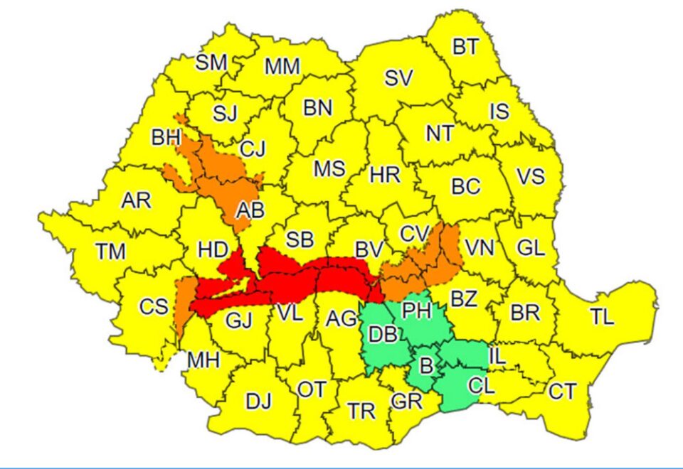 Meteorologii anunță vreme rea timp de trei zile