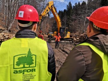 Conferință în pădure, cu parcurgerea traseului lemnului, de la exploatare la biomasă, cu demonstrații practice, organizată de Asociația Forestierilor din România