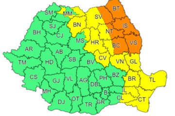 Cod portocaliu de ninsori abundente, viscol și strat consistent de zăpadă, până joi după-amiază