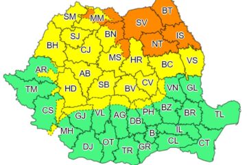 Cod portocaliu ninsori viscolite și strat consistent de zăpadă, până joi noaptea