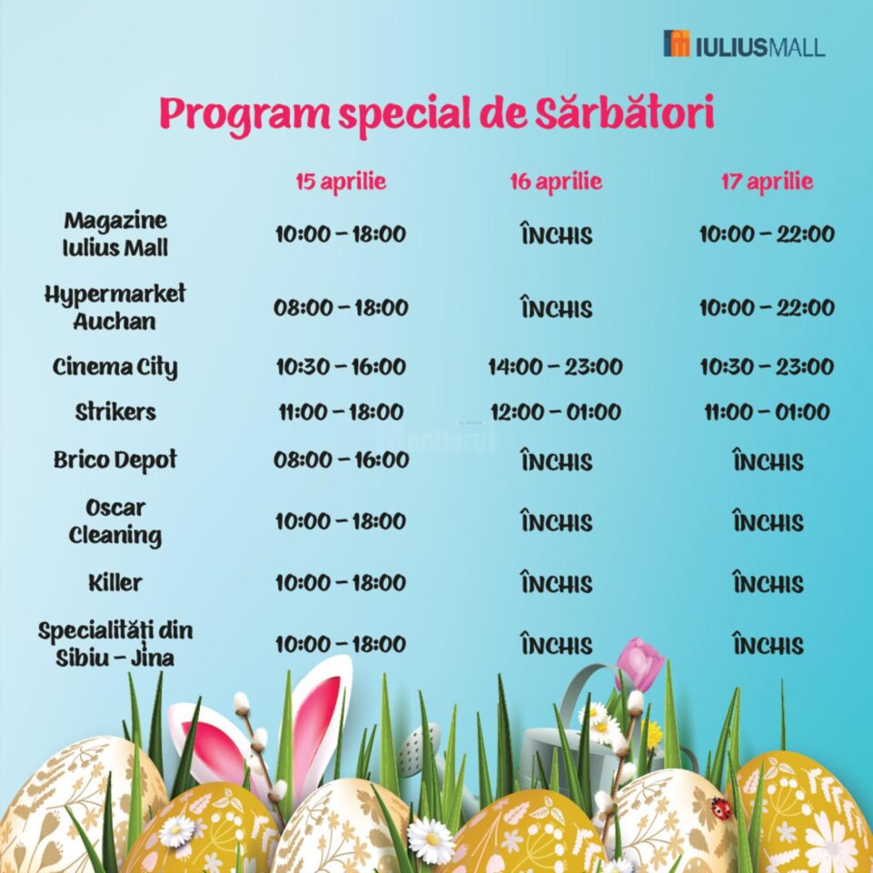 Program Paște 2023 la Iulius Mall Suceava