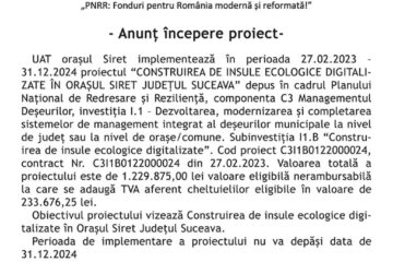 PNRR: Fonduri pentru România modernă și reformată - anunț începere proiect -