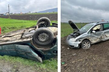Cele două mașini implicate în accidentul de la Pătrăuți