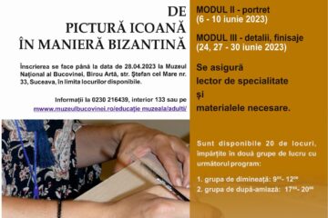 Muzeul Național al Bucovinei organizează Atelier de pictură - icoană în manieră bizantină - pentru adulți