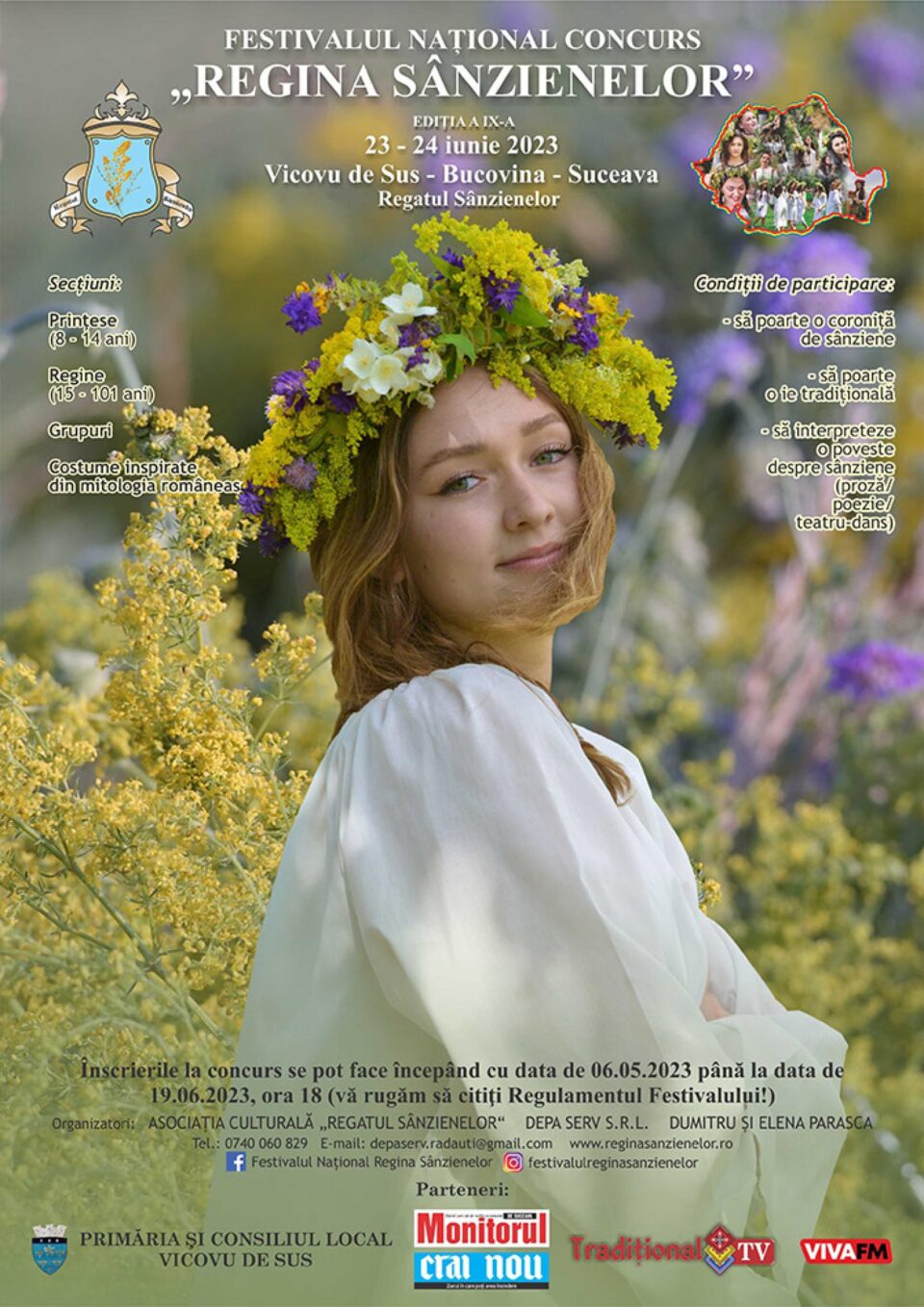 Încep înscrierile pentru Festivalul Național - Concurs „Regina Sânzienelor”, ediția a IX-a Încep înscrierile pentru Festivalul Național - Concurs „Regina Sânzienelor”, ediția a IX-a