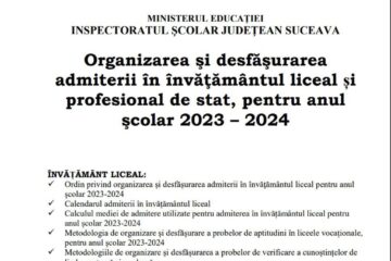 Broșura de admitere la liceu, 2023 – 2024, a fost publicată online