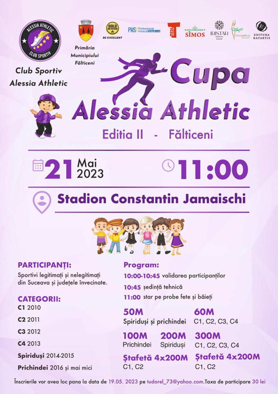 Pe 21 mai, la Fălticeni, „Cupa Alessia Athletic”, ediția a II-a
