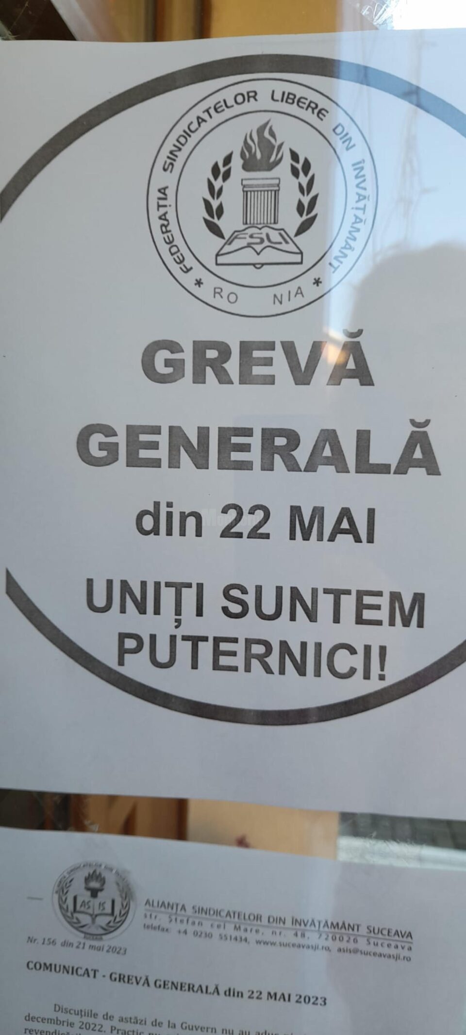 Trei sferturi din angajații din învățământul sucevean sunt de astăzi în grevă pe termen nelimitat