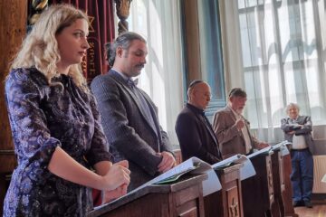 Spectacolul-lectură „Memoria locurilor, memoria cuvintelor”, cu Matei Vișniec, Alain Timár, Clara Popadiuc și Răzvan Bănuț, în Sinagoga Gah