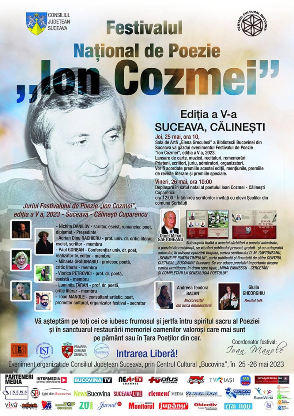 Festivalul Național de Poezie „Ion Cozmei”, ediția a V-a, și-a ales câștigătorii