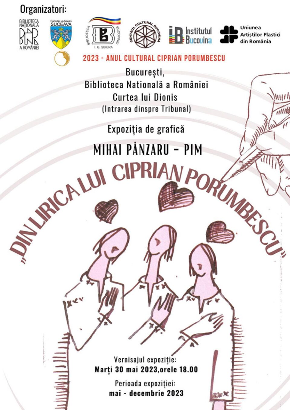 Expoziția de grafică „Din Lirica lui Ciprian Porumbescu”, semnată de Mihai Pânzaru PIM, la București Expoziția de grafică „Din Lirica lui Ciprian Porumbescu”, semnată de Mihai Pânzaru PIM, la București