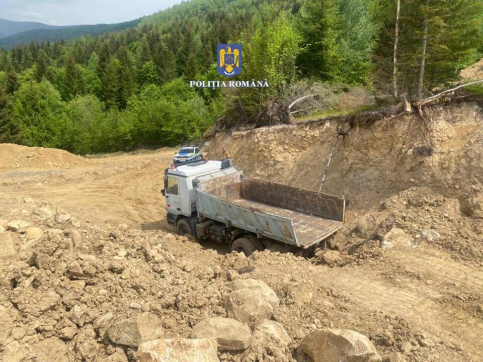 Mașina de mare tonaj indisponibilizată de polițiști