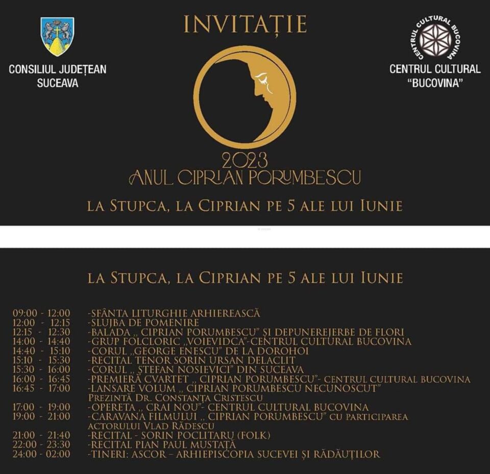 Programul manifestărilor de la Stupca