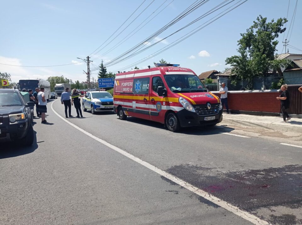 Fetița a fost preluată de o ambulanță