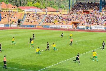 Formația pregătită de Dorin Goian a fost învinsă cu 2-0 de echipa gazdă, Ceahlăul