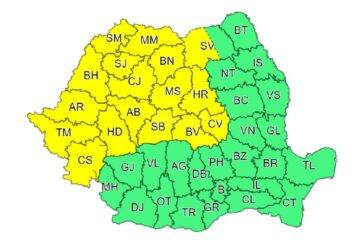 Cod galben de joi seara până vineri seara, la ora 23.00