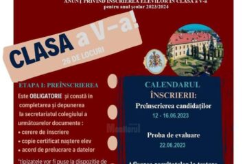 Luni începe înscrierea elevilor care doresc să devină, începând cu clasa a V-a, elevi ai Colegiului Național „Eudoxiu Hurmuzachi”