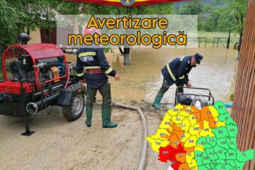 Avertizare de ploi și vijelii în tot județul, până astăzi, la ora 12.00